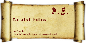 Matulai Edina névjegykártya